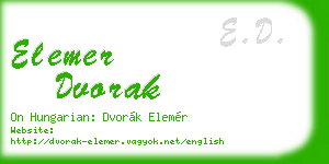 elemer dvorak business card