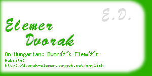 elemer dvorak business card